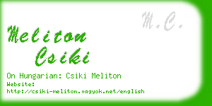 meliton csiki business card